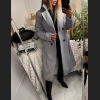 Elegancki płaszcz damski w ciemnoszarym kolorze  w jodełkę